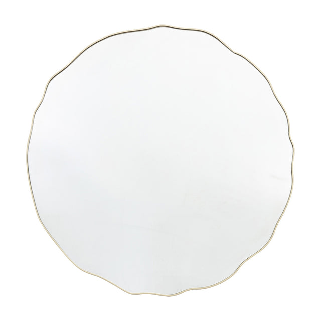 Carano Scalloped Round Mirror – Champagne