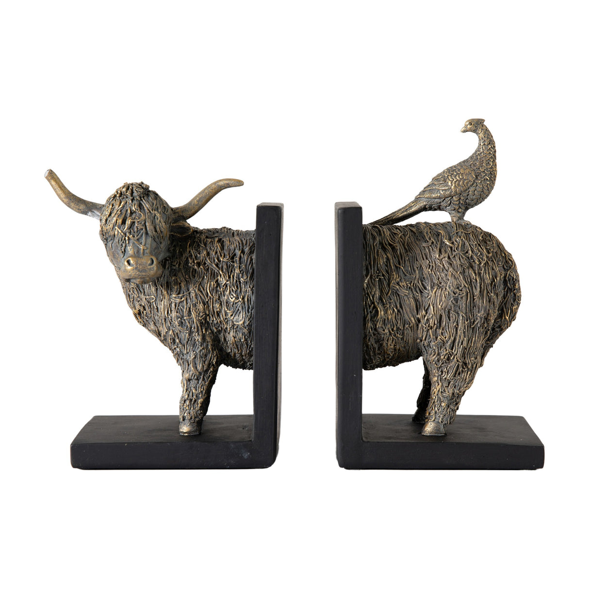 Highland Cow Bookends Set of 2 – Bronze