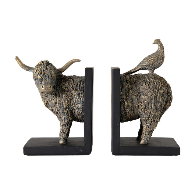 Highland Cow Bookends Set of 2 – Bronze