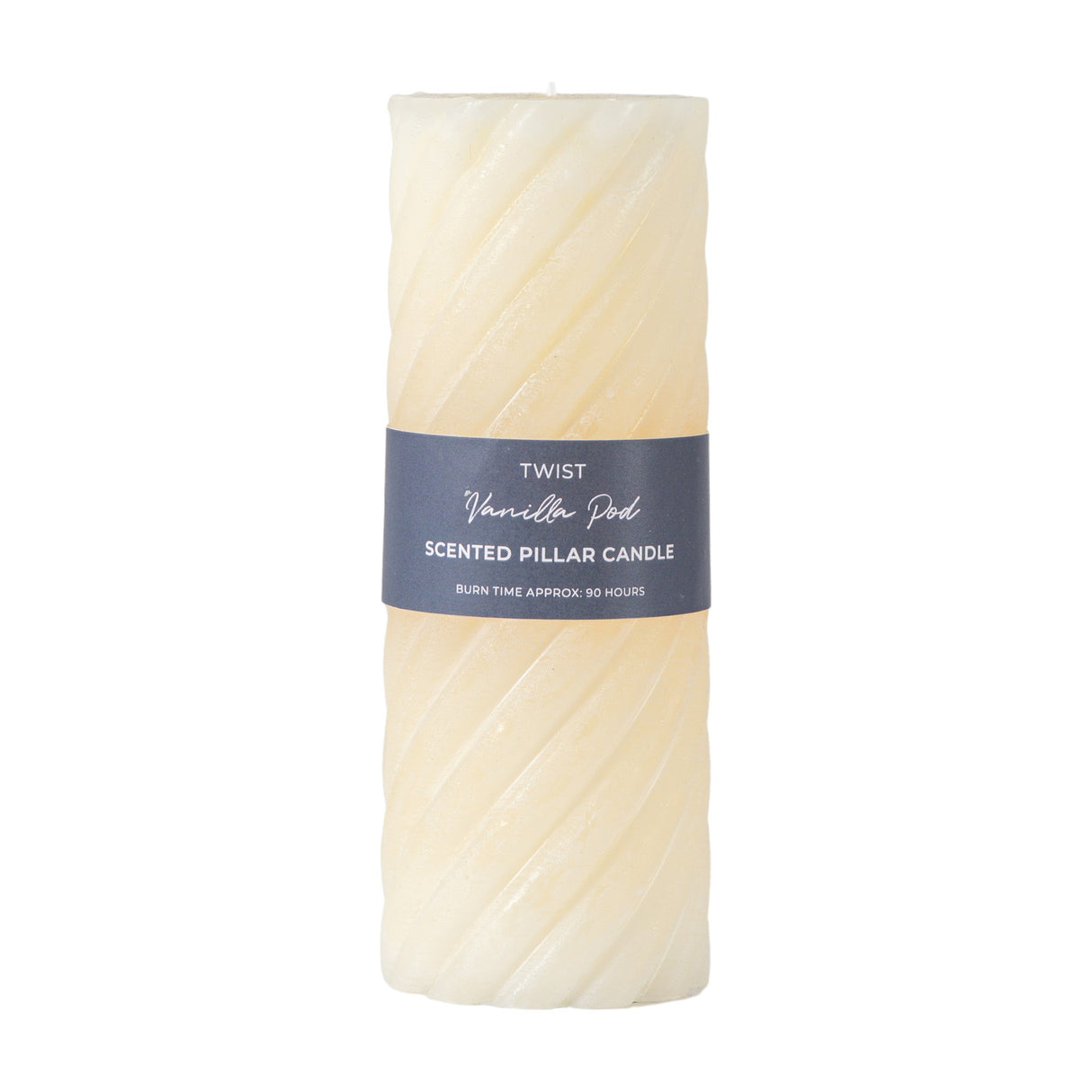 Twist Vanilla Pod Scented Pillar Candle Set of 2
