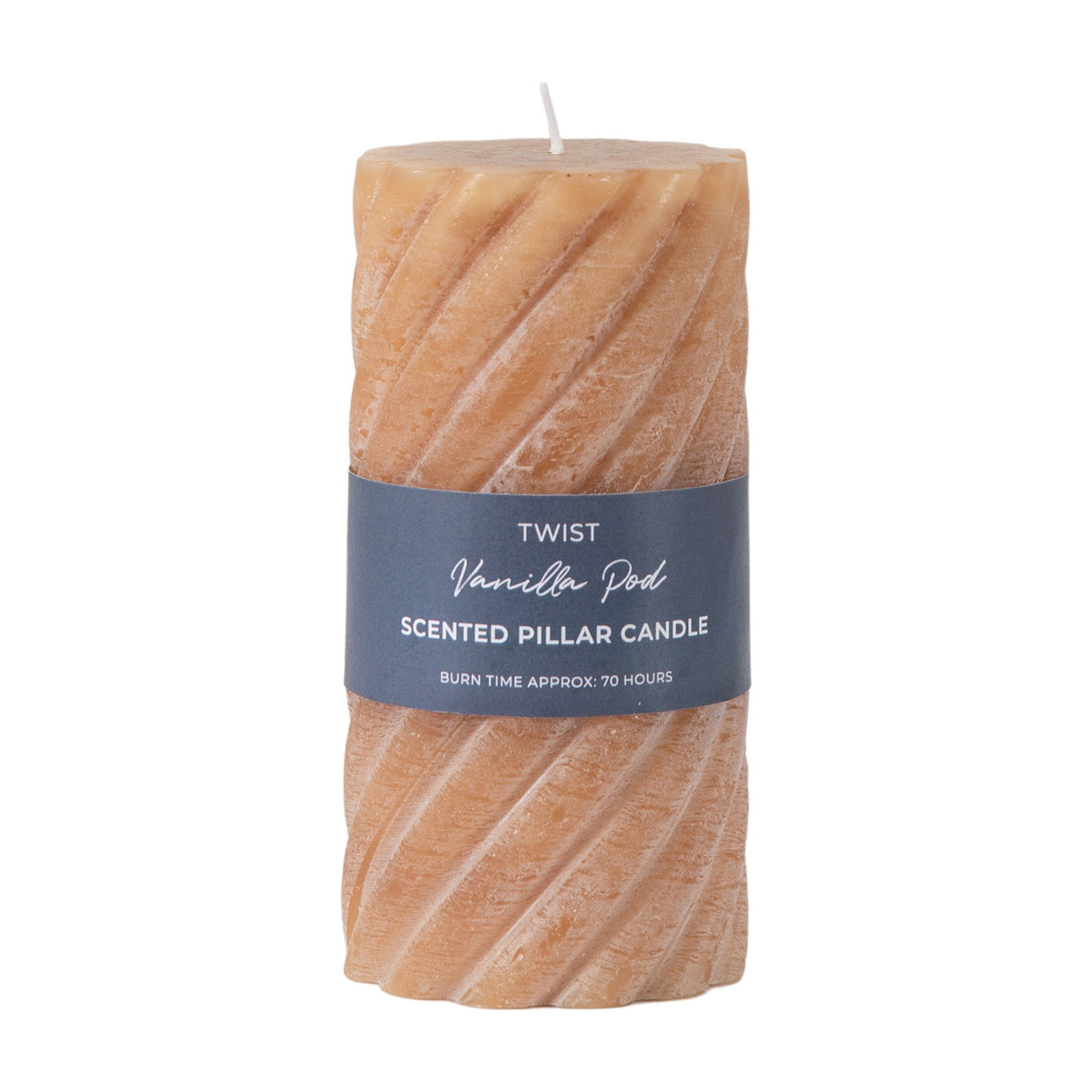 Twist Vanilla Pod Scented Pillar Candle – Amber