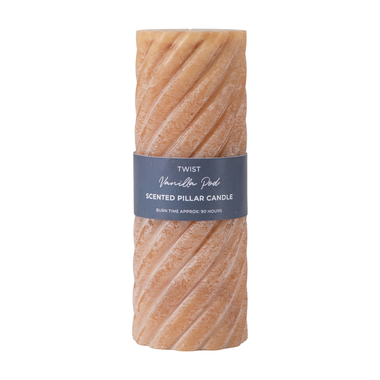 Twist Vanilla Pod Scented Pillar Candle Set of 2