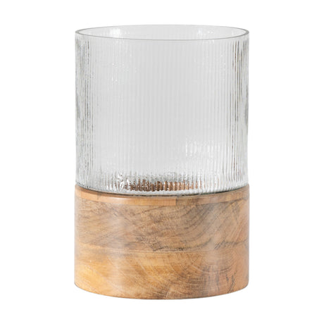 Belver Ribbed Glass Hurricane Lamp – Clear