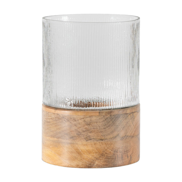 Belver Ribbed Glass Hurricane Lamp – Clear