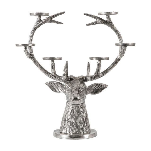 Stag Candelabra – Silver