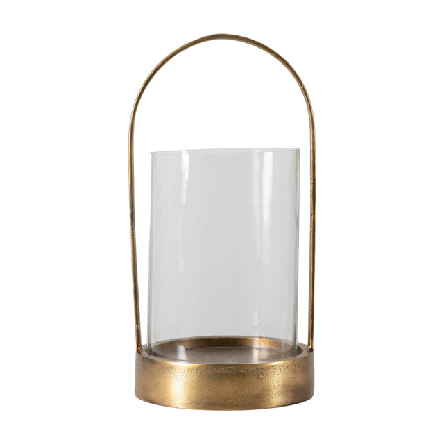 Linton Hurricane Candle Lantern – Antique Brass