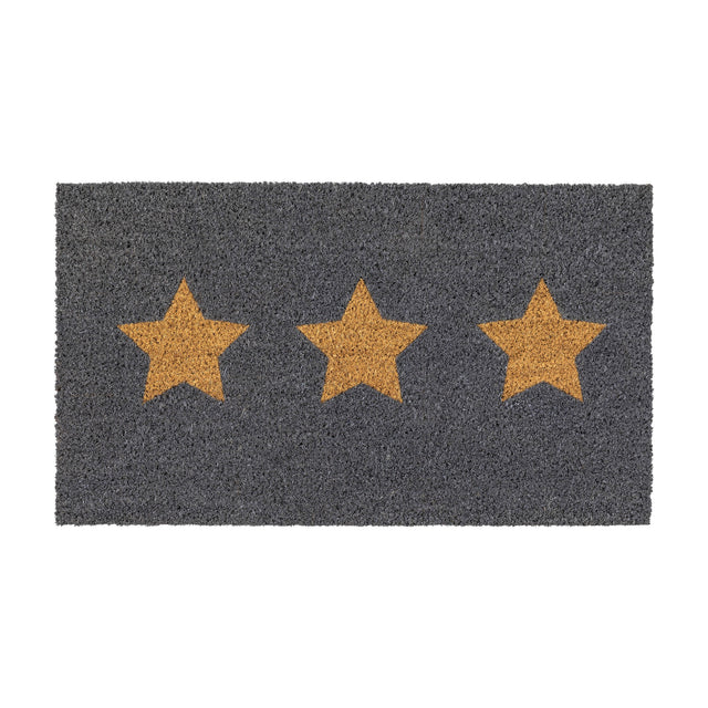 Triple Star Coir Doormat – Grey