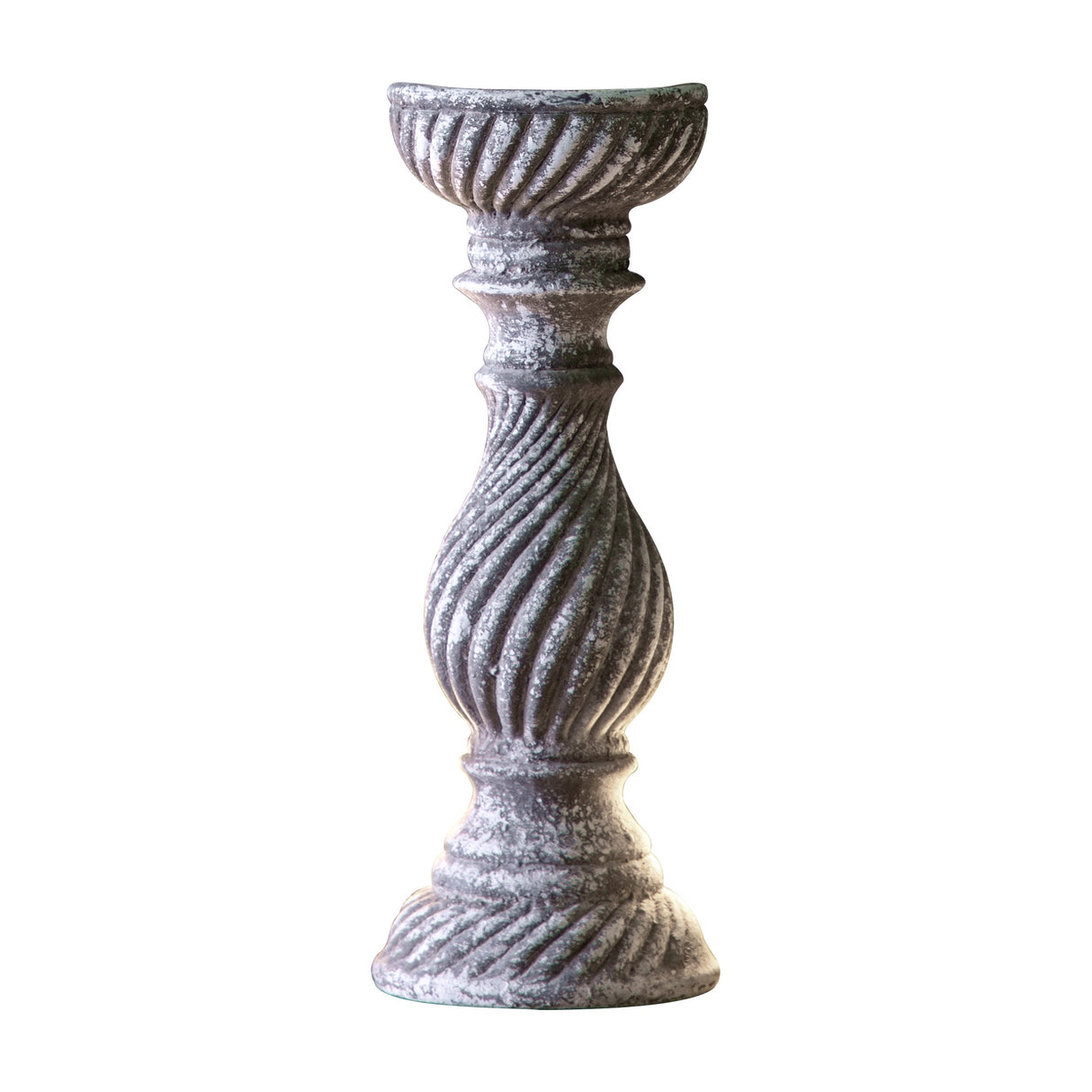 Amesbury Swirl Pillar Candle Holder – Grey