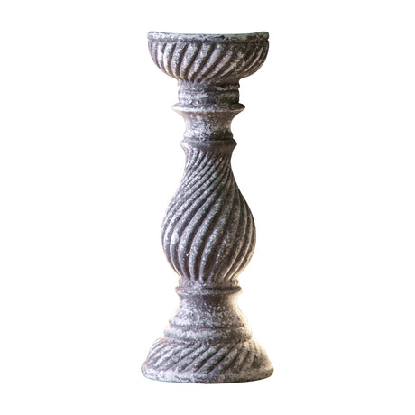 Amesbury Swirl Pillar Candle Holder – Grey