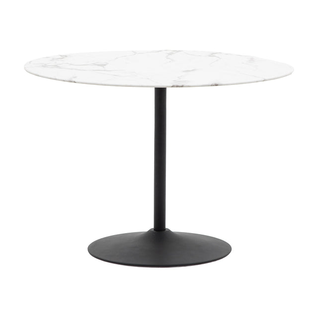 Fielding Round Dining Table – White Marble Effect
