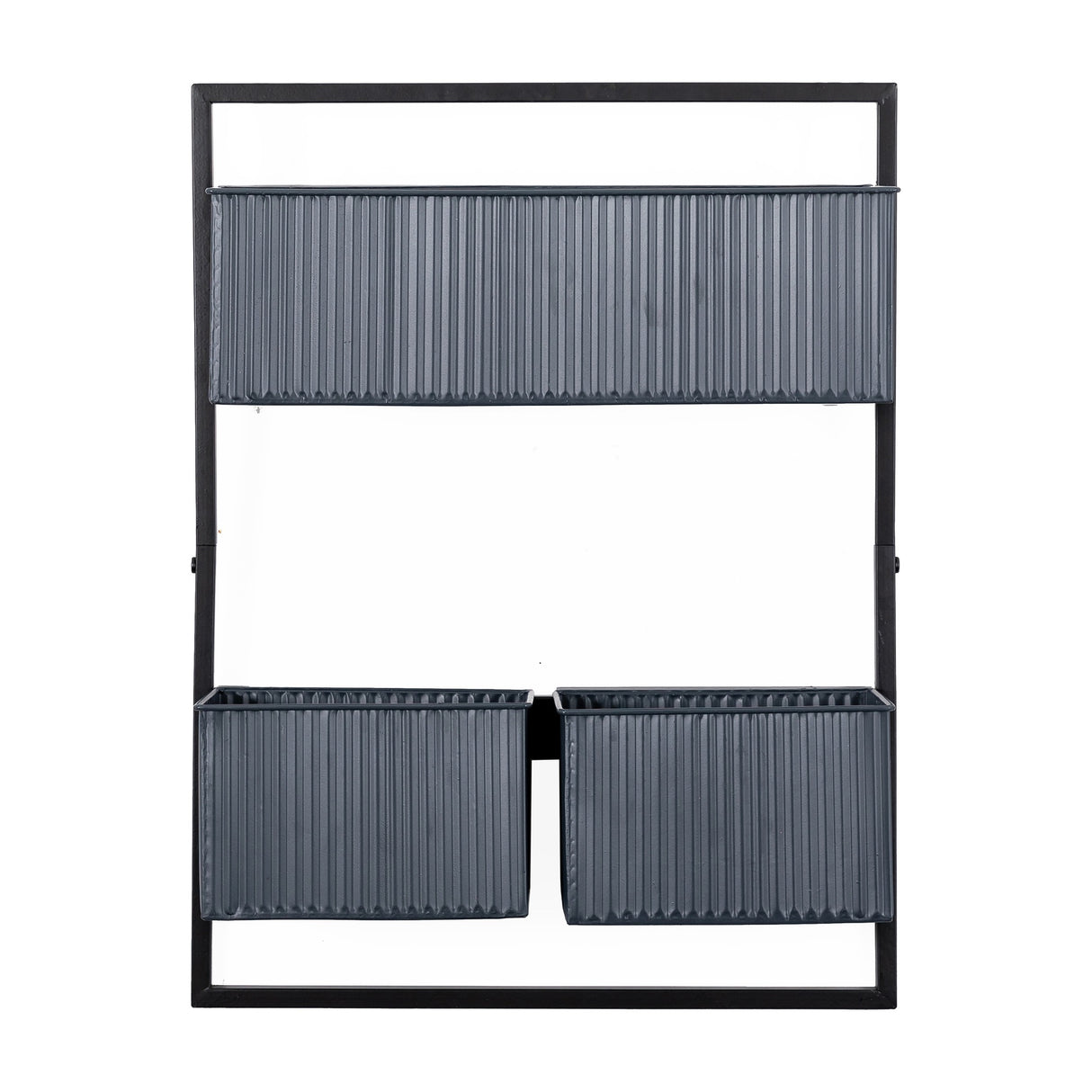Chadlington Wall-Mounted Planter with Ribbed Boxes – Grey