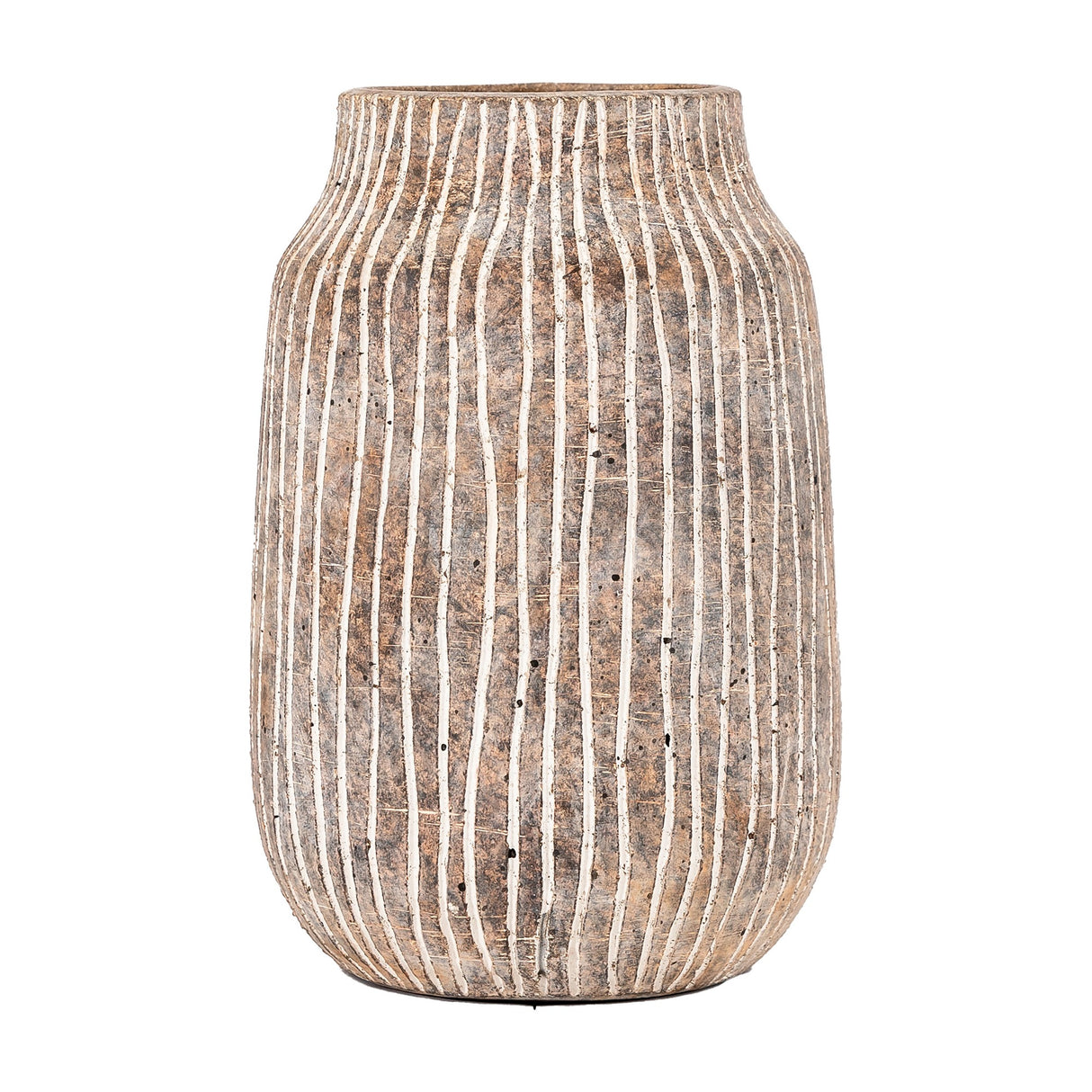 Potosi Ribbed Vase Small – Earthy Brown