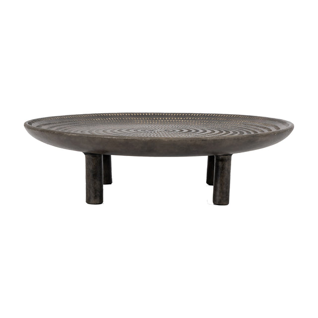 Sgraffito Footed Tray Large – Black