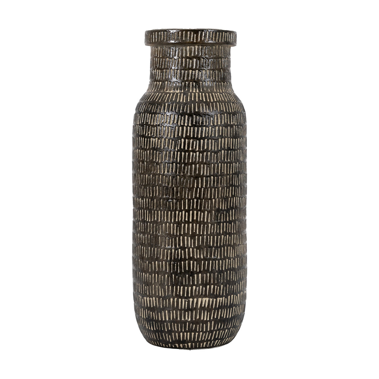 Sgraffito Tall Vase – Black