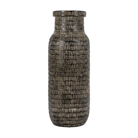 Sgraffito Tall Vase – Black