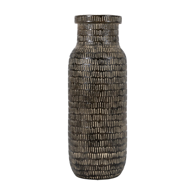 Sgraffito Tall Vase – Black
