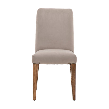Highgrove Velvet Dining Chair with Oak Legs Set of 2 – Dove