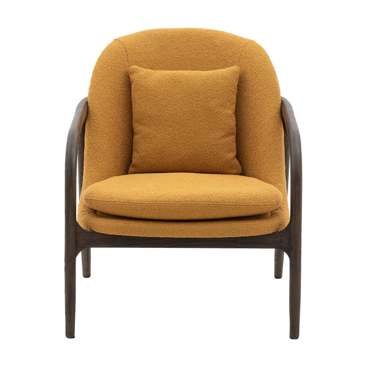 Alegra Bouclé Armchair with Wooden Frame