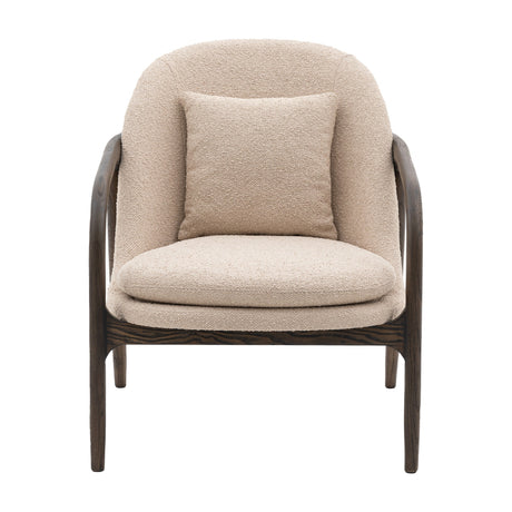 Alegra Bouclé Armchair with Wooden Frame