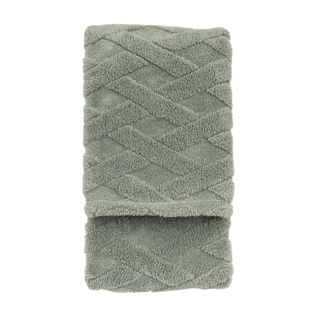 Textures Cross Knit Throw – Aspen Green