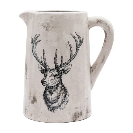 Stag Ceramic Pitcher Vase