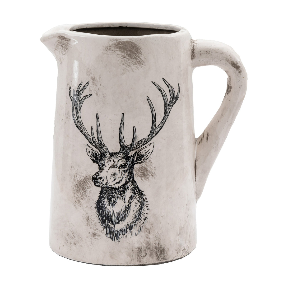 Stag Ceramic Pitcher Vase