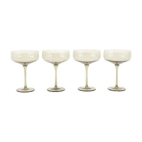Coupe Glasses Set of 4 – Smokey Green