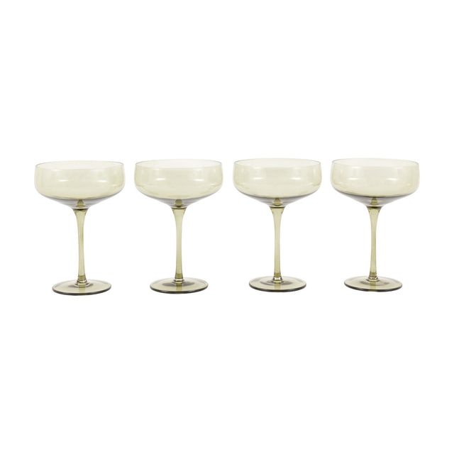 Coupe Glasses Set of 4 – Smokey Green