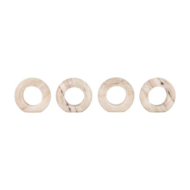 Novi Marble Napkin Rings Set of 4 – Beige