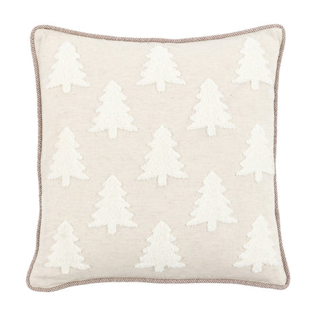 Woodland Embroidered Tree Cushion – Natural