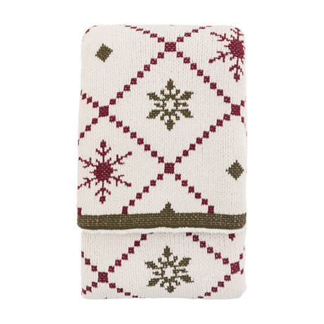 Heritage Fairisle Chenille Knit Throw – Cream