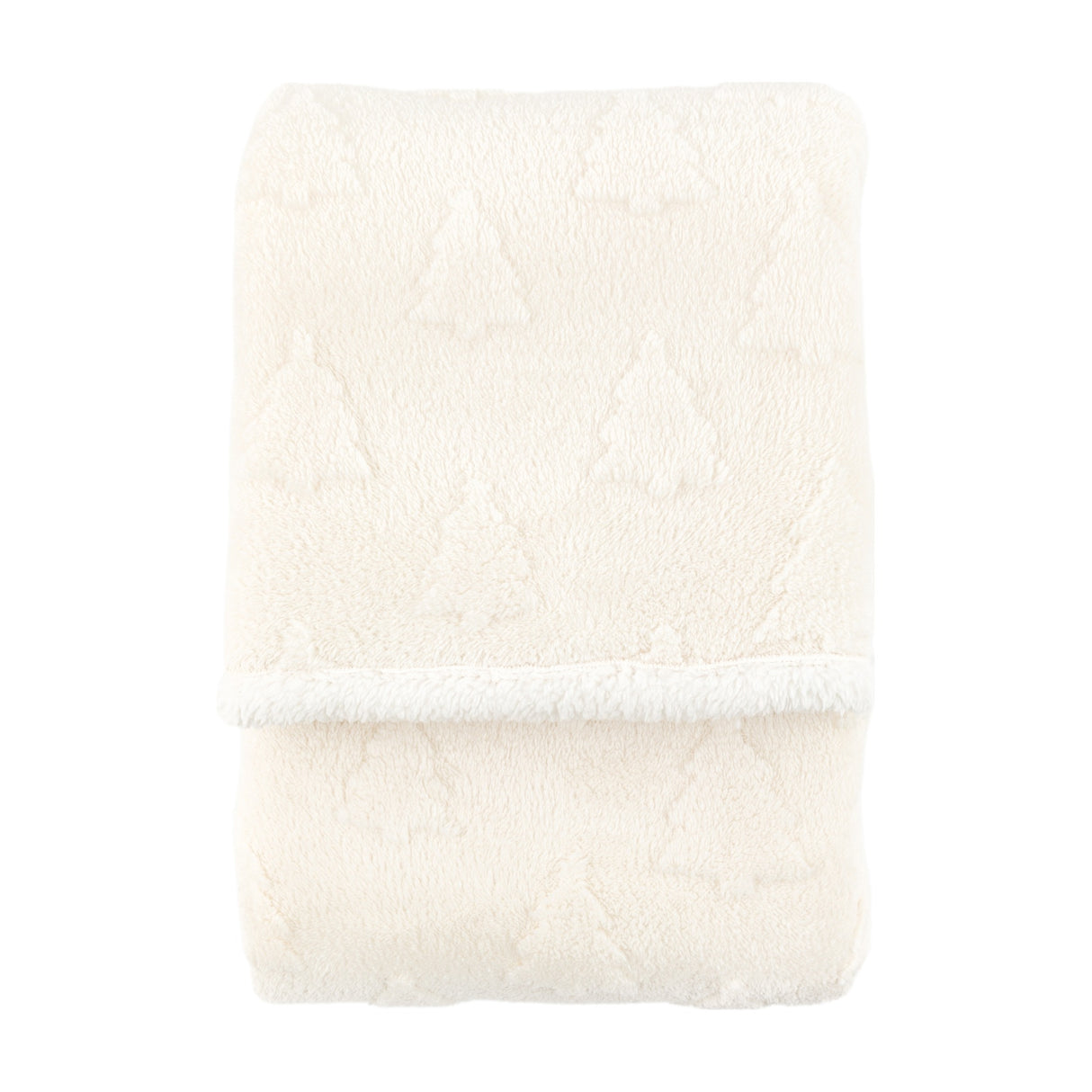 Deco Luxe Christmas Tree Sherpa Throw – Cream