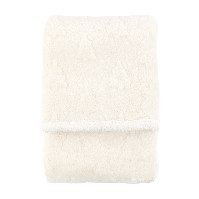 Deco Luxe Christmas Tree Sherpa Throw – Cream