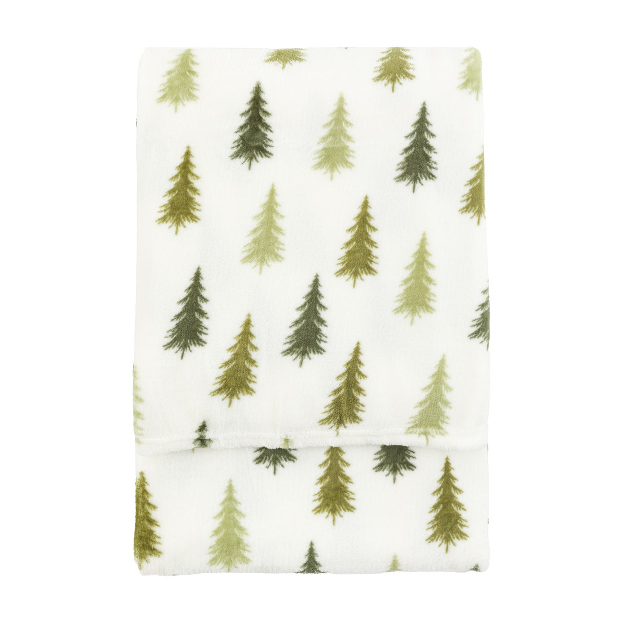 Woodland Tree Fleece Throw – Green