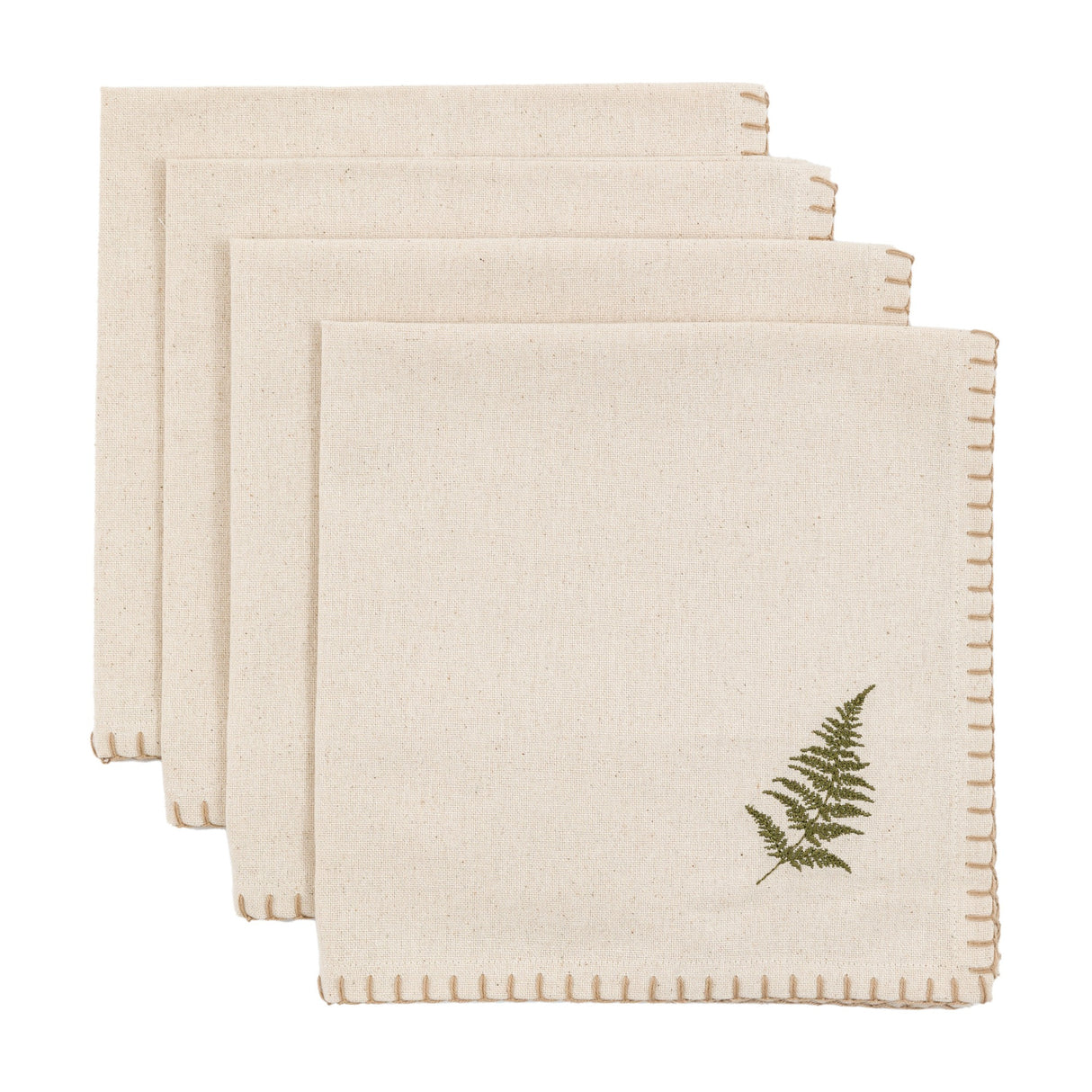 Autumn Woodland Embroidered Napkins Set of 4 – Natural