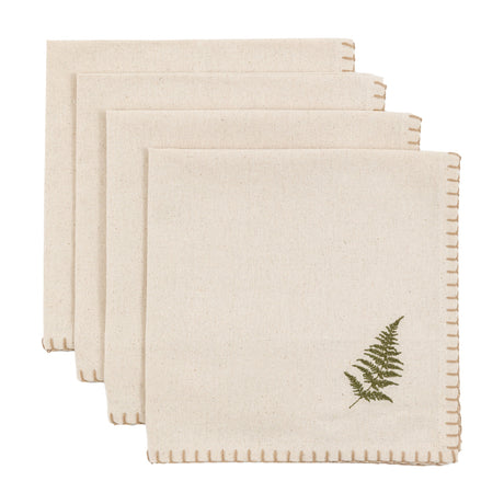 Autumn Woodland Embroidered Napkins Set of 4 – Natural