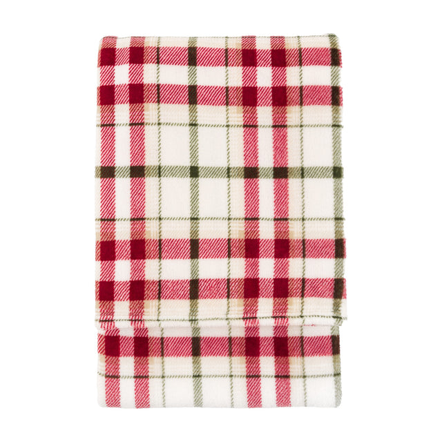 Heritage Check Fleece Throw – Red