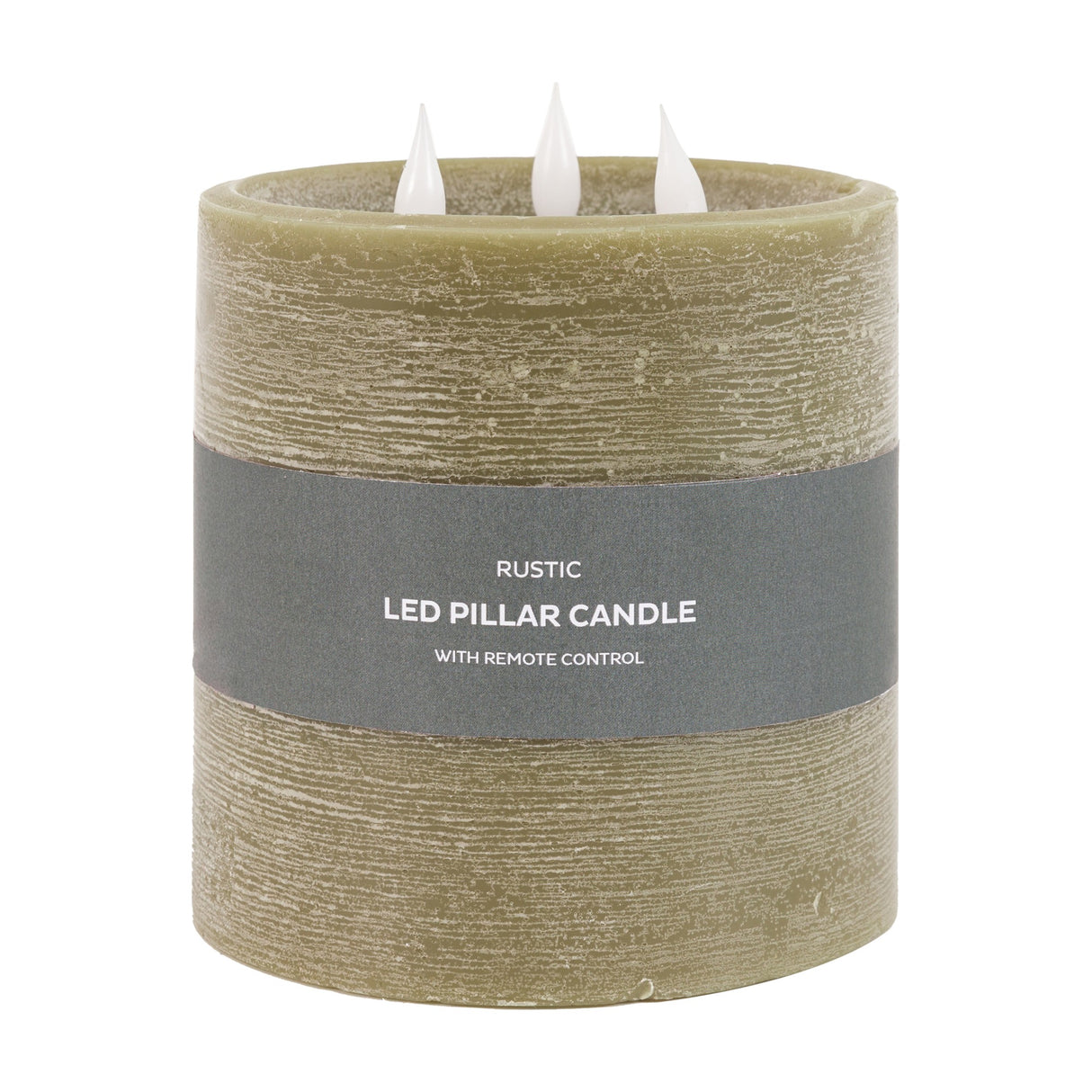 Rustic LED Pillar Candle 3 Wick with Remote Control