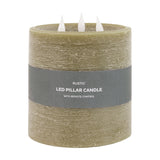 Rustic LED Pillar Candle 3 Wick with Remote Control