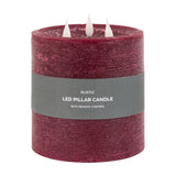 Rustic LED Pillar Candle 3 Wick with Remote Control