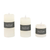 Rustic LED Pillar Candle Set of 3 with Remote Control