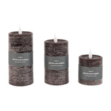 Rustic LED Pillar Candle Set of 3 with Remote Control