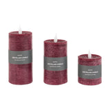 Rustic LED Pillar Candle Set of 3 with Remote Control
