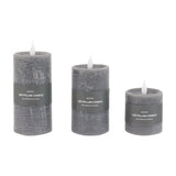 Rustic LED Pillar Candle Set of 3 with Remote Control