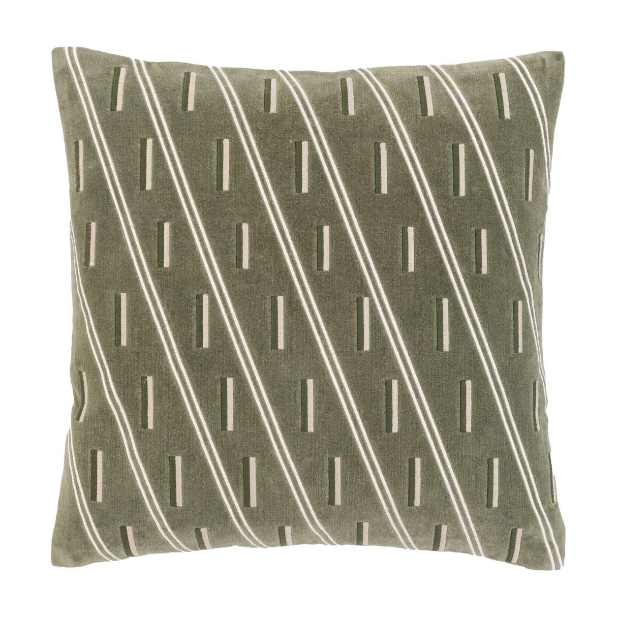 Noa Velvet Cushion – Olive