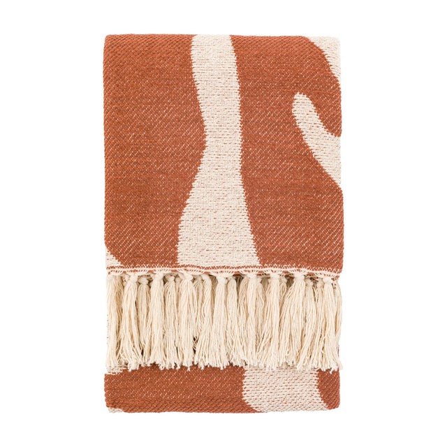 Abstract Woven Throw – Nutmeg