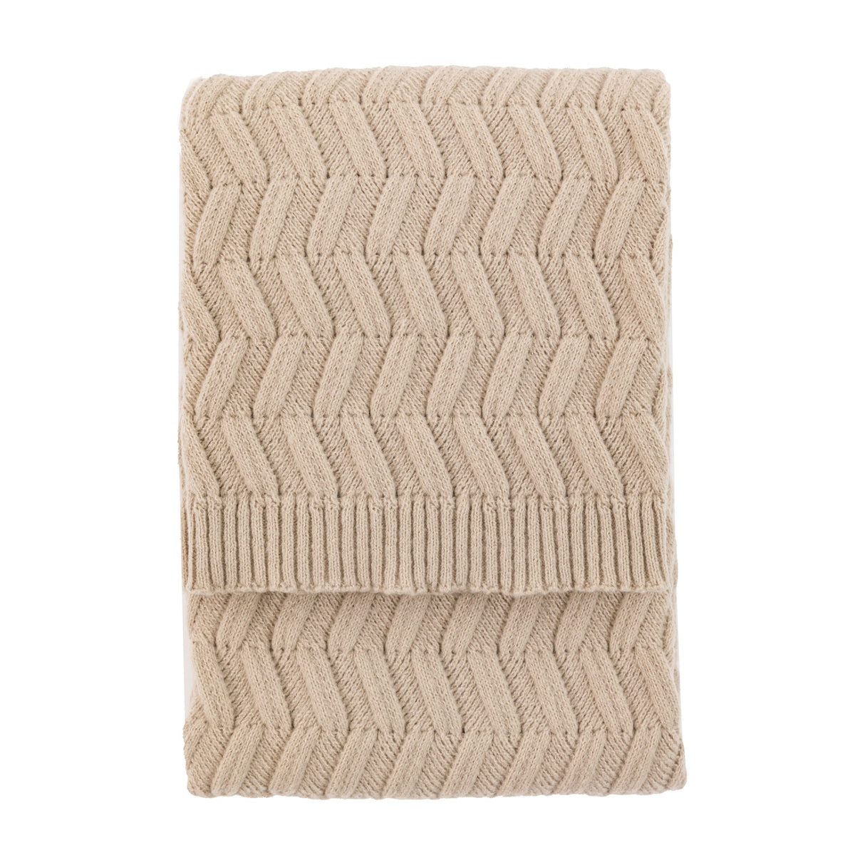 Herringbone Knit Throw – Natural