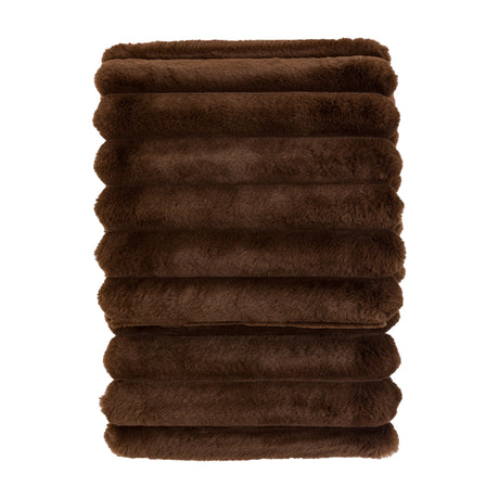 Ribbed Faux Fur Throw