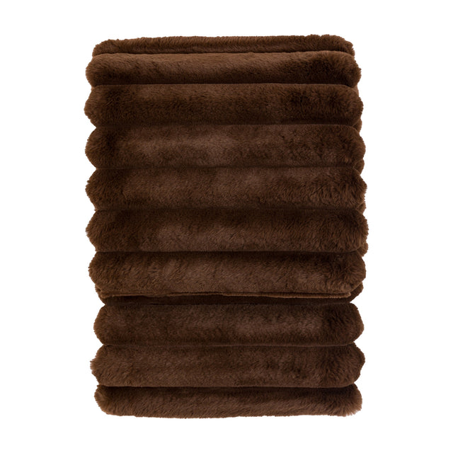 Ribbed Faux Fur Throw
