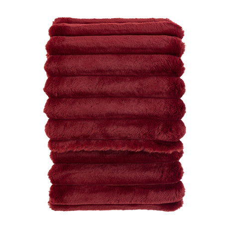 Ribbed Faux Fur Throw